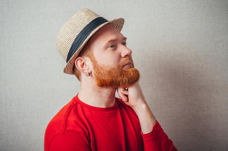Ginger man in hat